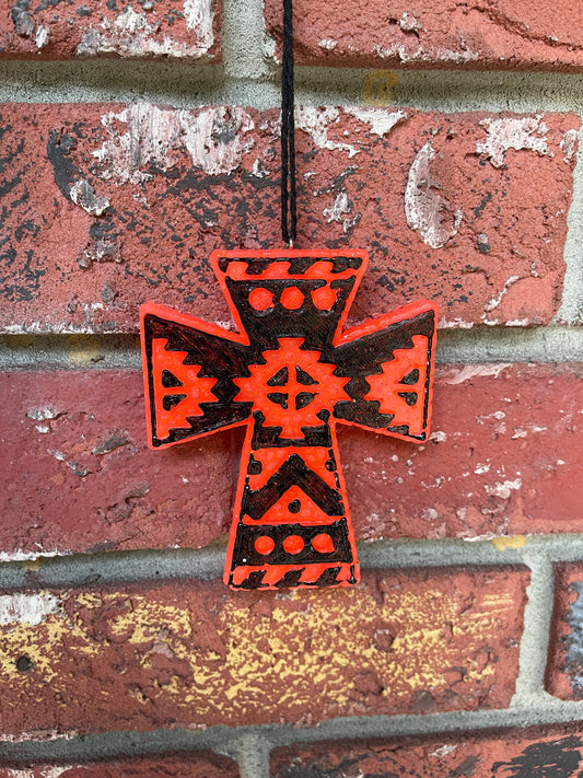 Coral Aztec cross