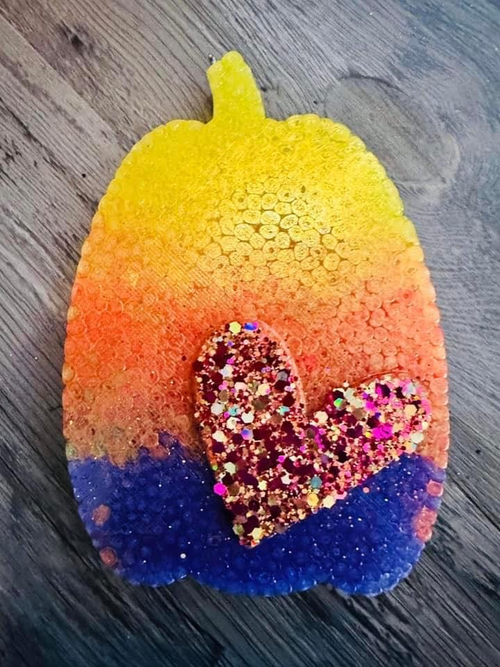 Tall ombre heart pumpkin