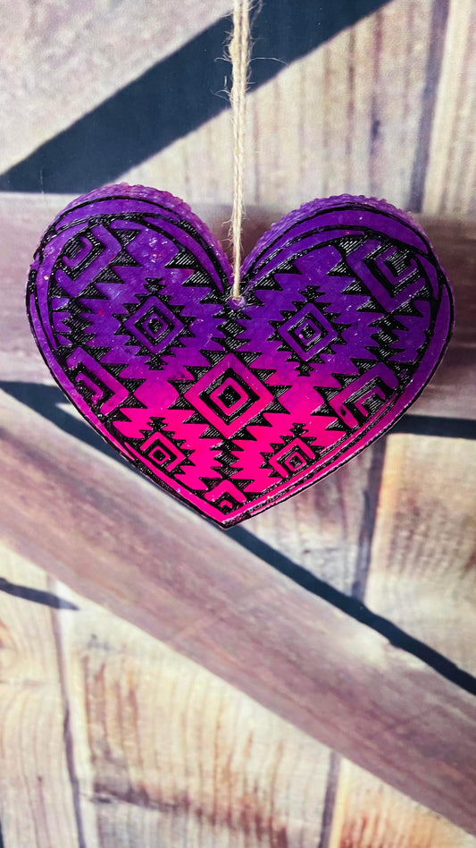 Purple and pink Aztec heart