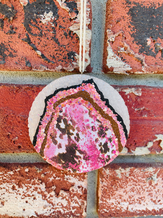 Pink cow geode