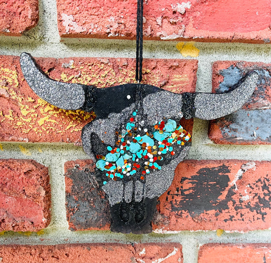 Silver and turquoise bull