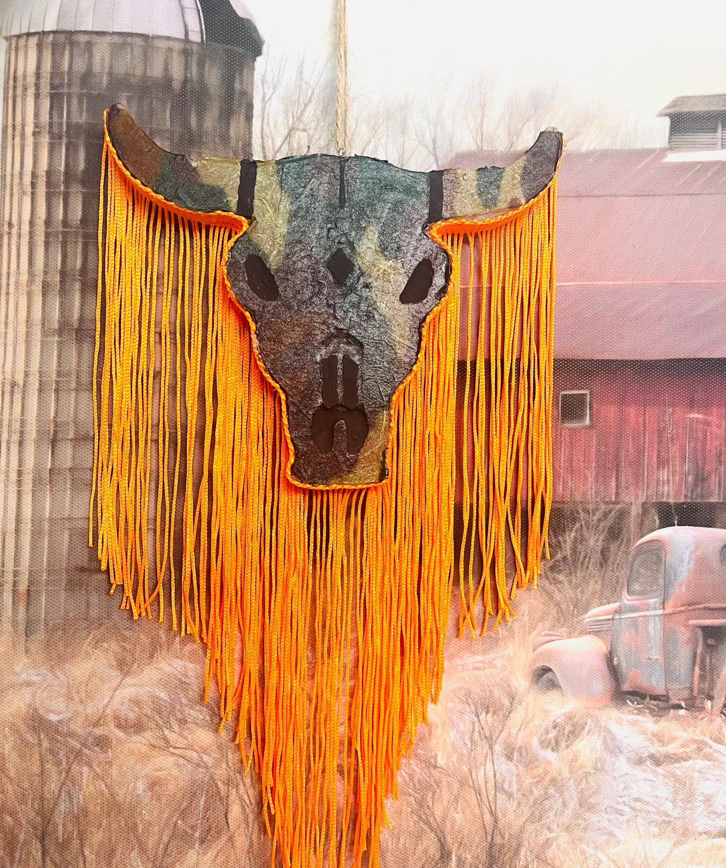 Orange camo bull