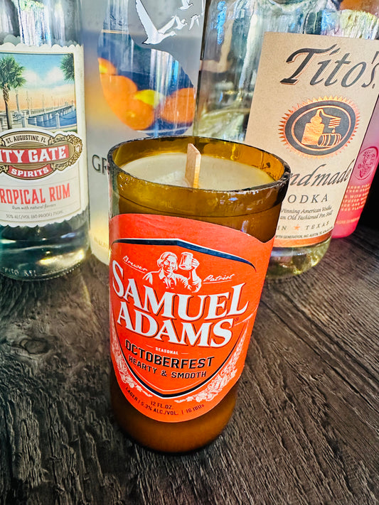 Sam Adams bottle candle