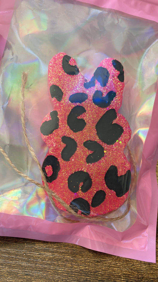 Pink leopard bunny