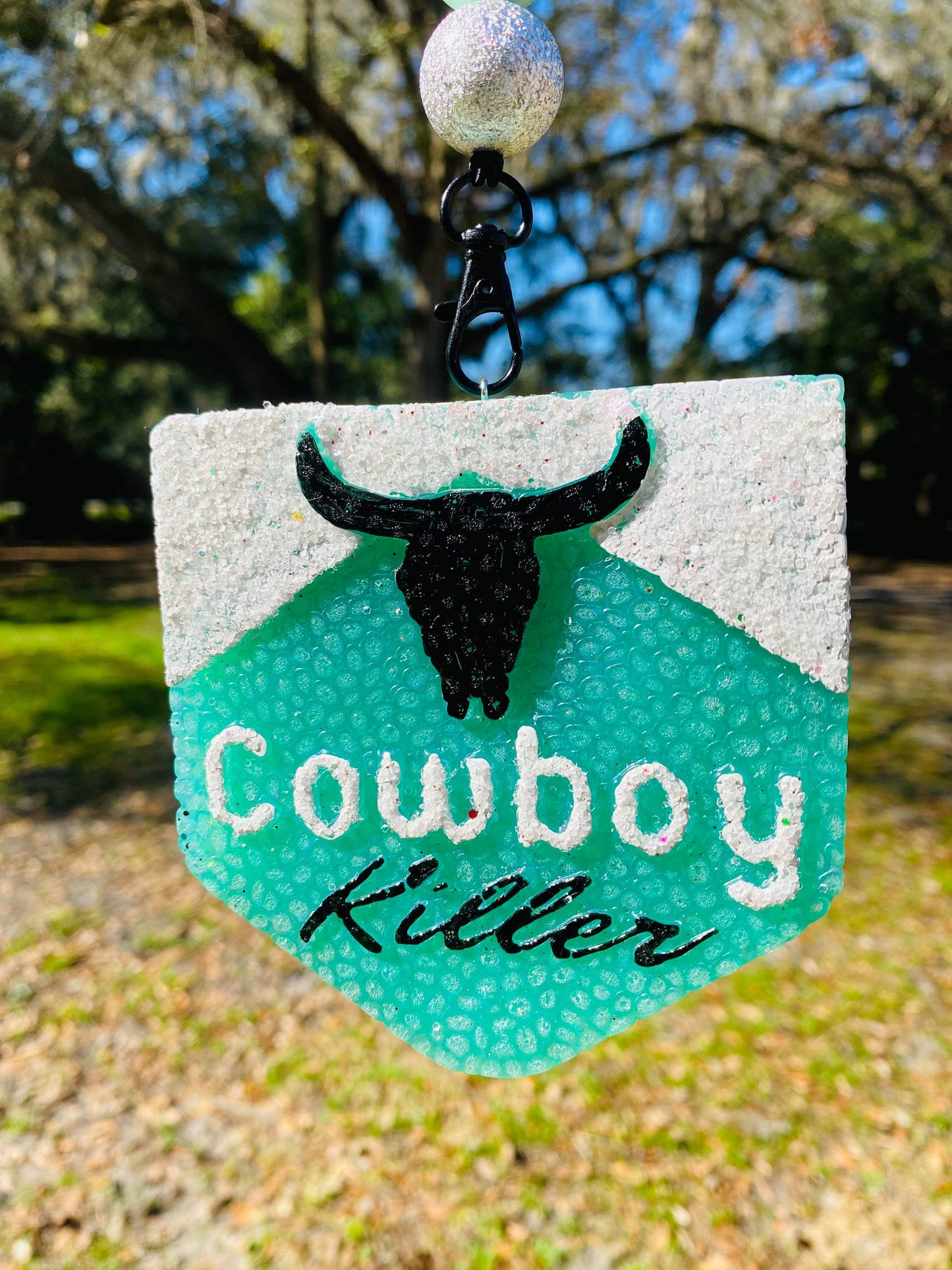 Turquoise cow killer