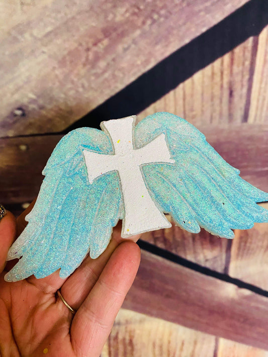 Turquoise cross wings