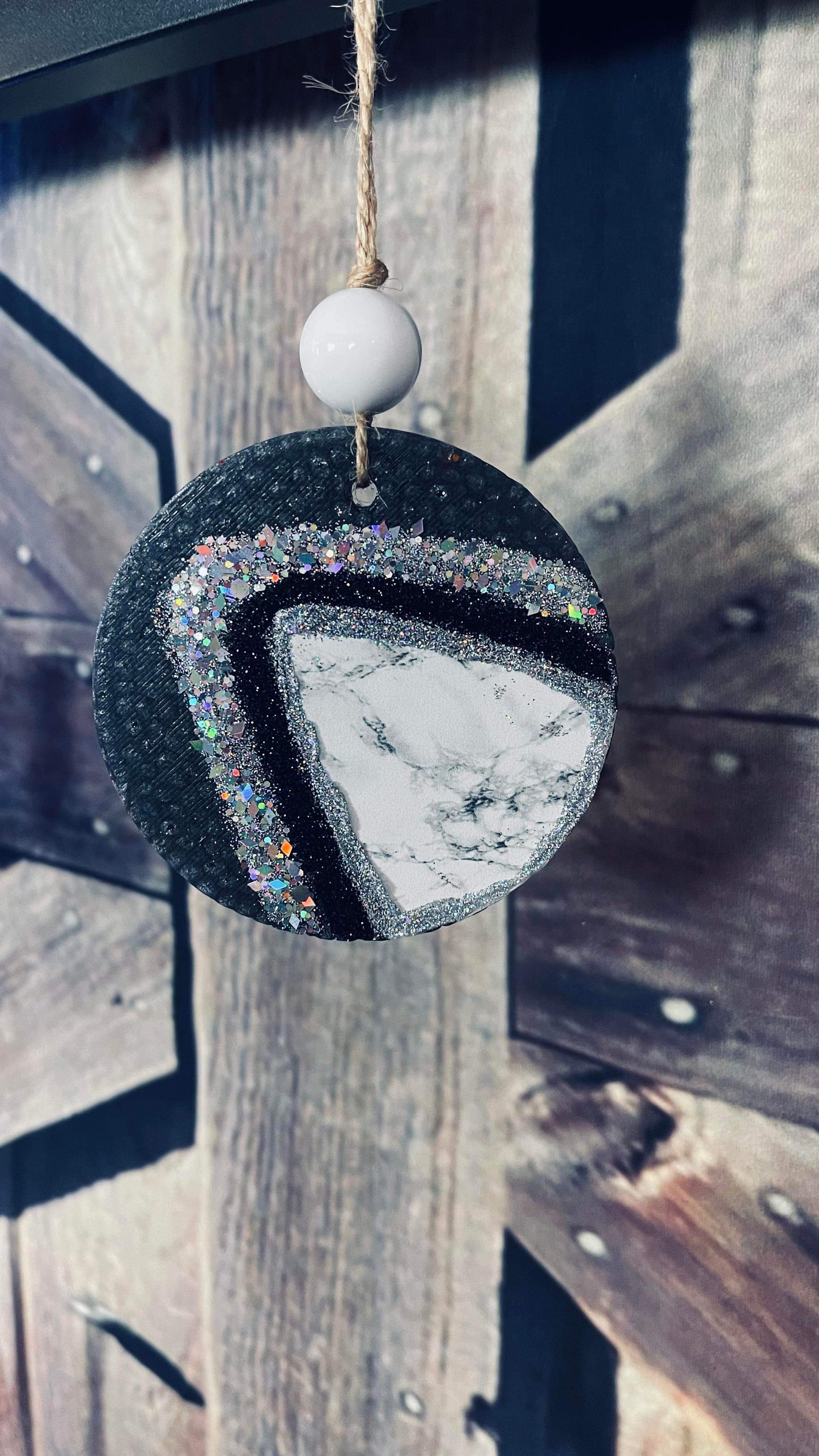 Black and silver Geode